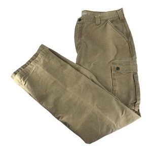 Carhartt Cargo Pants Mens 40x34 Beige Tan Double Knee Pockets Heavy Workwear
